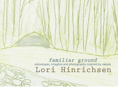 "Between Earth and Sky", intaglio by Lori Hinrichsen, in postcard announcing show